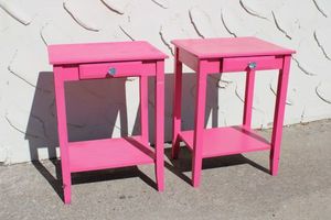 lot 21 image: Pair of Pink Side Tables