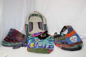 lot 39 image: Pure Hemp Backpack and DenimCanvas Handbags in Bright Colors