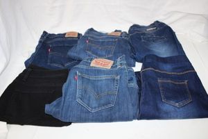 lot 46 image: Girls Denim Jeans - Juniors mostly Size 15, Levis, NOBO, and GOGO Brands