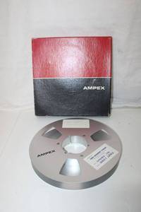 lot 71 image: Empty Movie Reel and Box, tag reads Trace Recording Studios by Harley Landis 1971