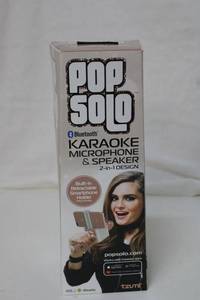 lot 72 image: POP SOLO Bluetooth Karaoke Microphone and Speaker with Smartphone Holder