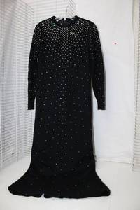 lot 187 image: Mr. Blackwell Lined Sweater Dress with Beaded Front and Back Size unmarked