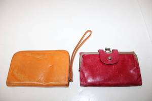 lot 217 image: Red Hobo Wallet and Orange Hobo Wallet