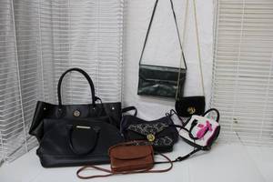 lot 229 image: Anne Klein Purses, BCBG Paris Purple Purse, Betsey Johnson Purse, Jay Herbert Green Purse and More