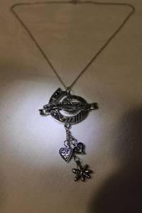 lot 391 image: Sterling Silver 16L necklace with High Maintenance dangle pendant. Marked 925 on chain