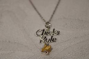 lot 418 image: Sterling Silver 16L necklace with Chicks Rule pendant. Marked 925 on necklace and pendant