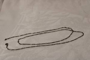 lot 420 image: Sterling Silver 28L necklace. Long and short links. Spring ring closure broken.