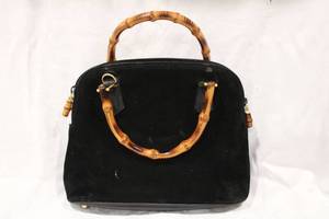 lot 445 image: GUCCI markes Black Velvet Purse