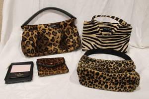lot 461 image: Purses Kate Spade Purses and a. new day wallet with animal prints