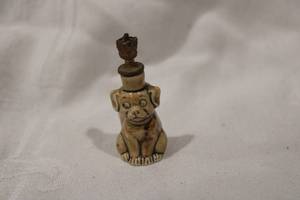lot 510 image: Very RARE. Teddy Roosevelt presidential miniature figural first bulldog PETE Whimsie souvenir.