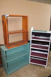lot 472 image: 3 Wooden Shelving Units