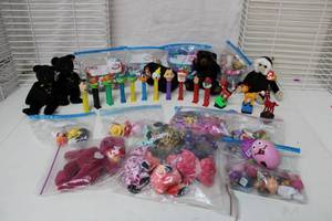 lot 525 image: Pez collection, The End last Beanie Babies,  and many small toy sets