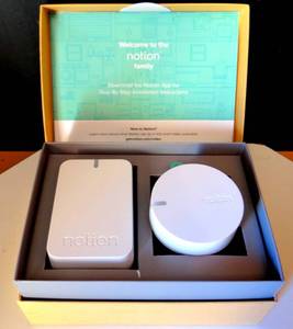 lot 9 image: Notion Smart Home Monitoring System - Starter Kit - 1 sensor and 1 bridge
