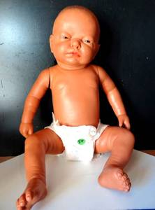 lot 54 image: Nasco Ready-or-Not Tot Doll White Caucasian Girl wControl Box