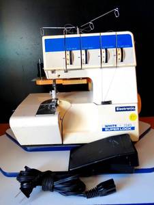 lot 87 image: WHITE 734D-1 SUPERLOCK OVERLOCK SERGER SEWING MACHINE 4 POOL WPEDAL