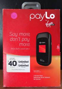 lot 161 image: New PayLo by Virgin Mobile Samsung Entro Flip Cellular Phone