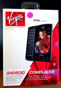 lot 162 image: New, Unopened Kyocera Rise C5155 - 2GB - Black (Virgin Mobile) Smartphone.