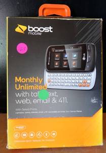 lot 163 image: NEWUNOPENED - Boost Mobile Monthly Unlimited Keyboard Phone