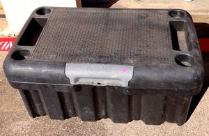 lot 179 image: AWESOME HEAVY DUTY THINKING OUTSIDE SMART BIN TOTE WITH PULL OUT STORAGE & CUPHOLDERS
