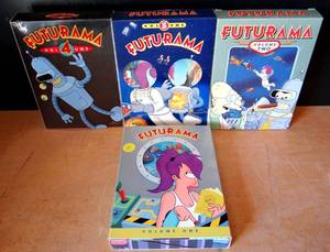 lot 191 image: Futurama Volumes 1-4 DVD Box Sets Season 1, 2, 3, 4