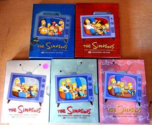 lot 192 image: The Simpsons Dvd Lot Seasons 1,2,3,4,5 Seasons 1-5 Homer, Bart, Marge, Lisa