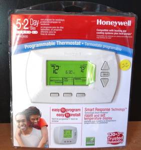 lot 212 image: NEWSEALED - Honeywell RTH6350D 5-2 Day Programmable Digital Thermostat Large Display