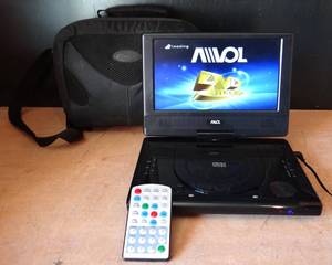 lot 218 image: COMPLETE AVOL PORTABLE DVD PLAYER WREMOTE AND CARRY BAG (2 CHARGERS AS SHOWN) - WORKS PERFECTLY