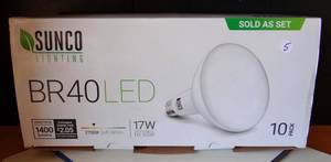 lot 5 image: Sunco Lighting BR40 LED Light Bulbs, Indoor Flood Light, Dimmable, 2700K Soft White, 100W Equivalent 17W - set of 10