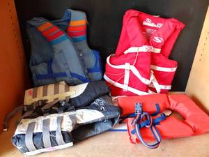 lot 24 image: LOT OF ASSORTED BOAT LIFE PRESERVERS