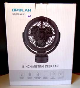 lot 60 image: NEW IN BOX - OPOLAR Cooling Misting Fan Clip On Fan  10000mAh 8 Inch $$