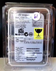 lot 61 image: BIG $$$ ITEM - SEAGATE 2.1GB 4.5K ATA 3.5 ST32111A - CHECK COMPS