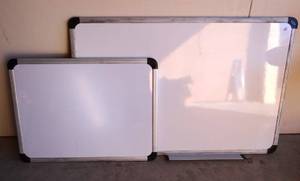 lot 69 image: PAIR OF DRY ERASE WHITE BOARDS - 2 SIZES