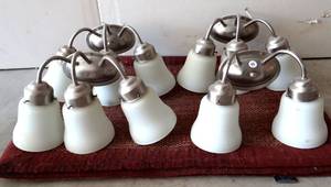 lot 99 image: COLLECTION OF BRUSHED STAINLESS WALL SCONCES - USED