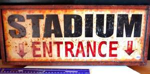lot 104 image: REPRODUCTION VINTAGE STADIUM ENTRANCE METAL WALL DISPLAY - OVER 20 WIDE