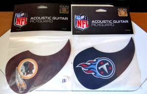 lot 131 image: OFFICIAL LICENSED NFL ACOUSTIC GUITAR GUARDS - WASHINGTON REDSKINS & TENNESSEE TITANS