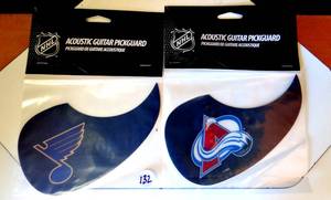 lot 132 image: OFFICIAL NHL LICENSED - ACOUSTIC GUITAR GUARDS - ST LOUIS BLUES & COLORADO AVALANCHE