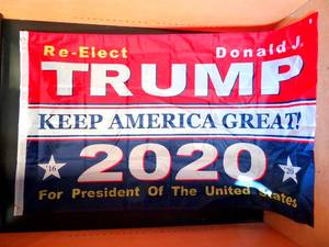 lot 154 image: 3 X 5 FOOT - TRUMP 2020 FLAG WITH METAL GROMMETS