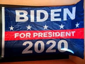 lot 155 image: 3 X 5 FOOT - BIDEN FOR PRESIDENT FLAG WITH METAL GROMMETS