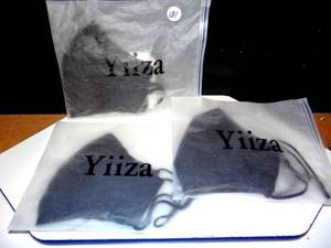 lot 181 image: YIZZA BLACK FACE MASK LOT OF 3 - NEW