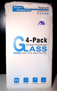 lot 196 image: YOOTECH PROTECTIVE GLASS (4 PACK) - FITS iPHONE 12 PRO MAX