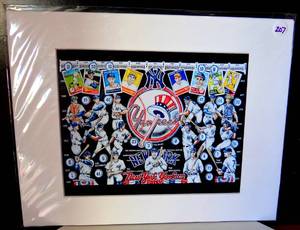 lot 207 image: NEW YORK YANKEES 11 X 14 MATTED WALL DISPLAY - READY TO FRAME $$