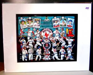 lot 209 image: BOSTON RED SOX 11 X 14 MATTED WALL DISPLAY - READY TO FRAME $$