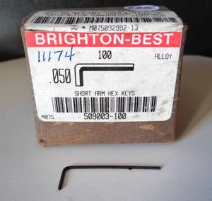 lot 225 image: BRIGHTON BEST SHORT ARM HEX KEYS 509003-100 - SEE COMPS $$