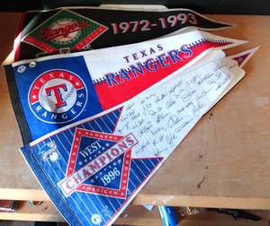 lot 236 image: ASSORTMENT OF TEXAS RANGERS WALL PENNANTS