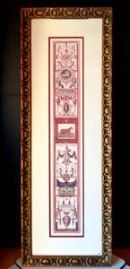 lot 251 image: BEAUTIFUL TALL ORNATE WALL PRINT IN GREEN & GOLD WOODEN FRAME - MUST SEE $$