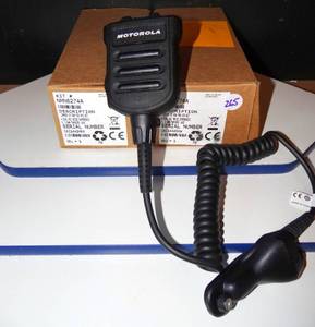 lot 265 image: BIG $$$ ITEM - Motorola NMN6274A IMPRES XP RSM Lapel Microphone w 3.5mm Jack for APX Radio (2X MONEY)