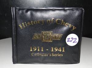 lot 272 image: Small Album of History of Chevy 1911-1941-National Motor Museum w16 cards