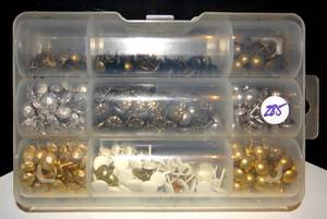 lot 285 image: ASSORTMENT OF TRIM PUSH TACKS FOR UPHOLSTERY