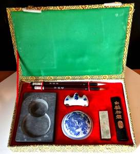 lot 301 image: AWESOME CHINESE CALLIGRAPHY SET IN CUSTOM BOX