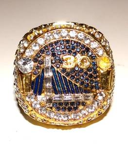 lot 142 image: Stephen Curry - 2018 Golden State Warriors Championship Replica Ring - SIZE 10.5